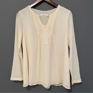 Vineyard Vines Women’s Ivory Silk Long Sleeve Blouse Size XS